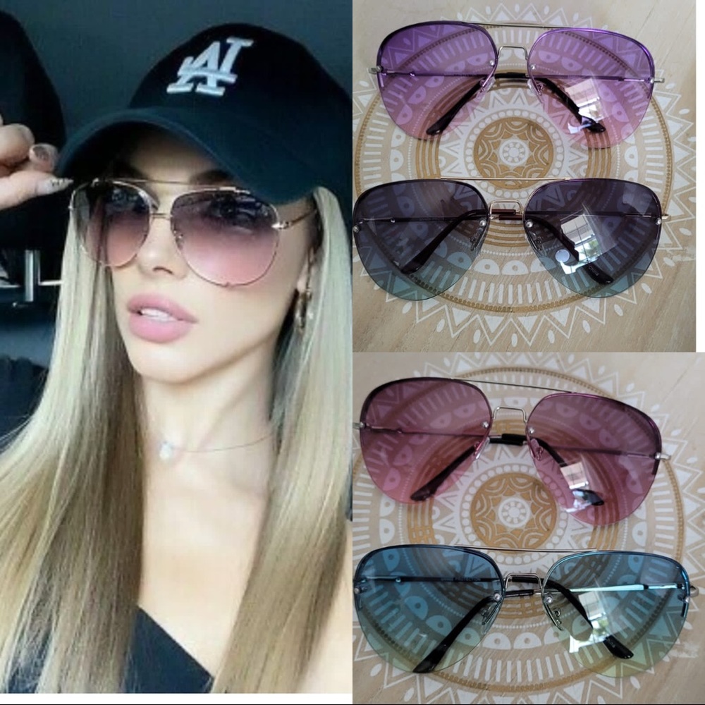 Over Size Big Aviator  OVERSIZED Metal Gradient Women Sunglasses Shadz GAFAS